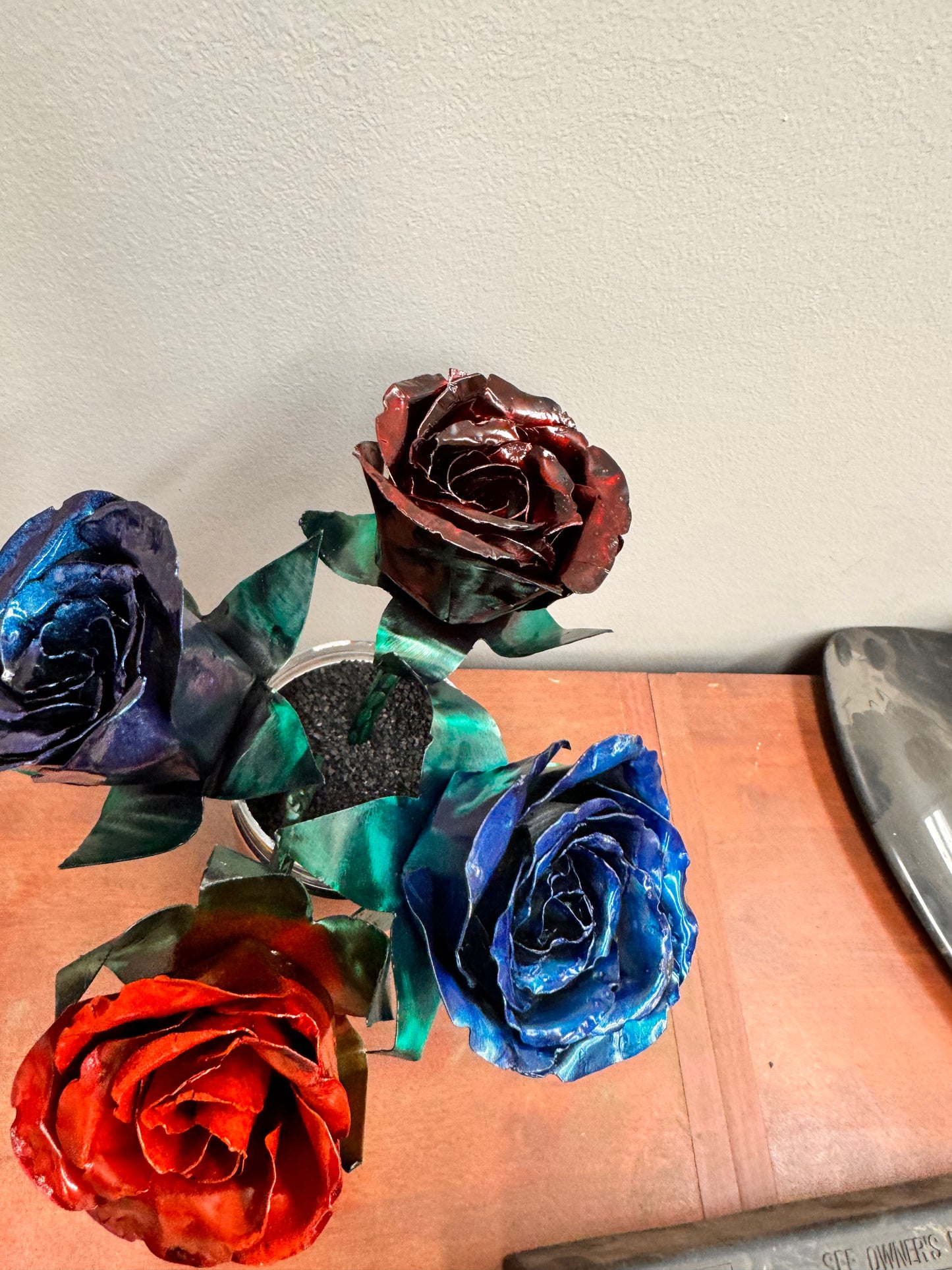 Hand Crafted Metal Roses