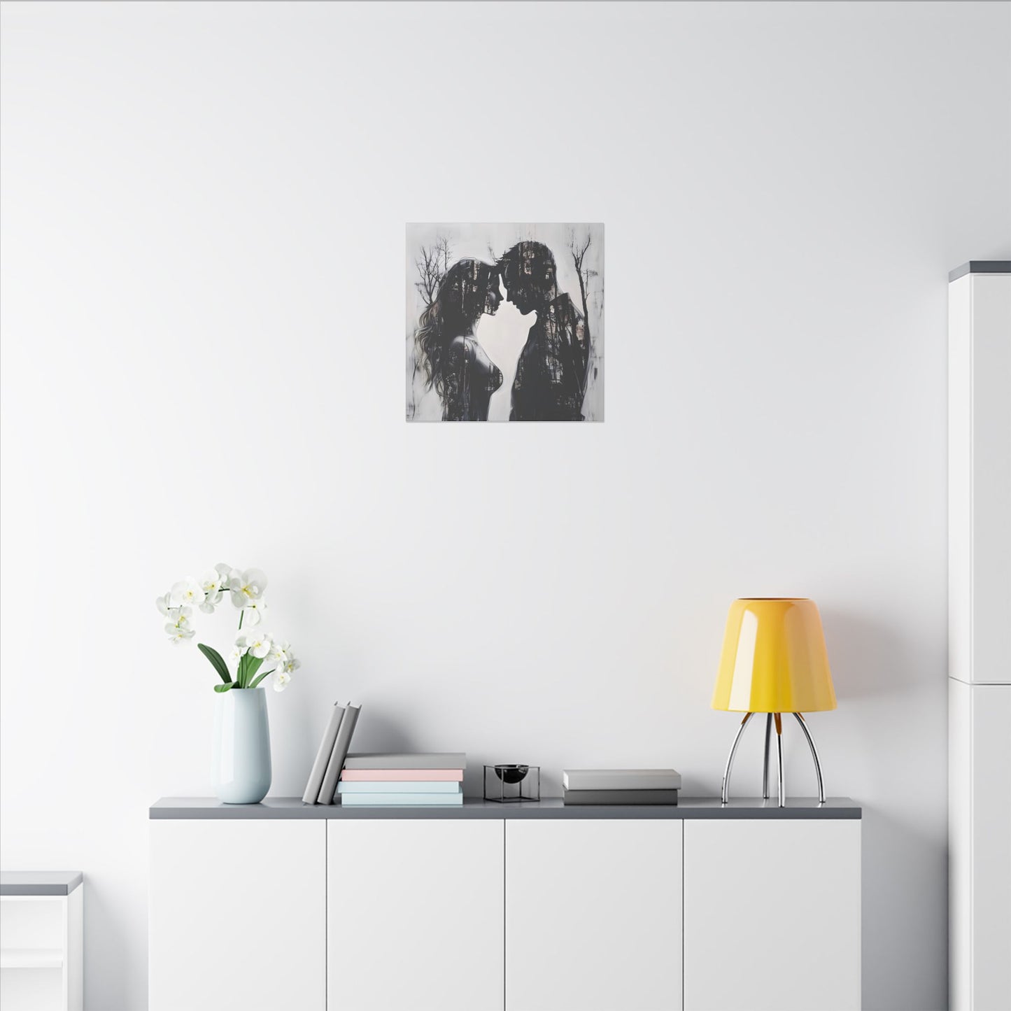 Canvas Print - Two Lovers Embrace, Stretched, 0 75” (Multi-Size)