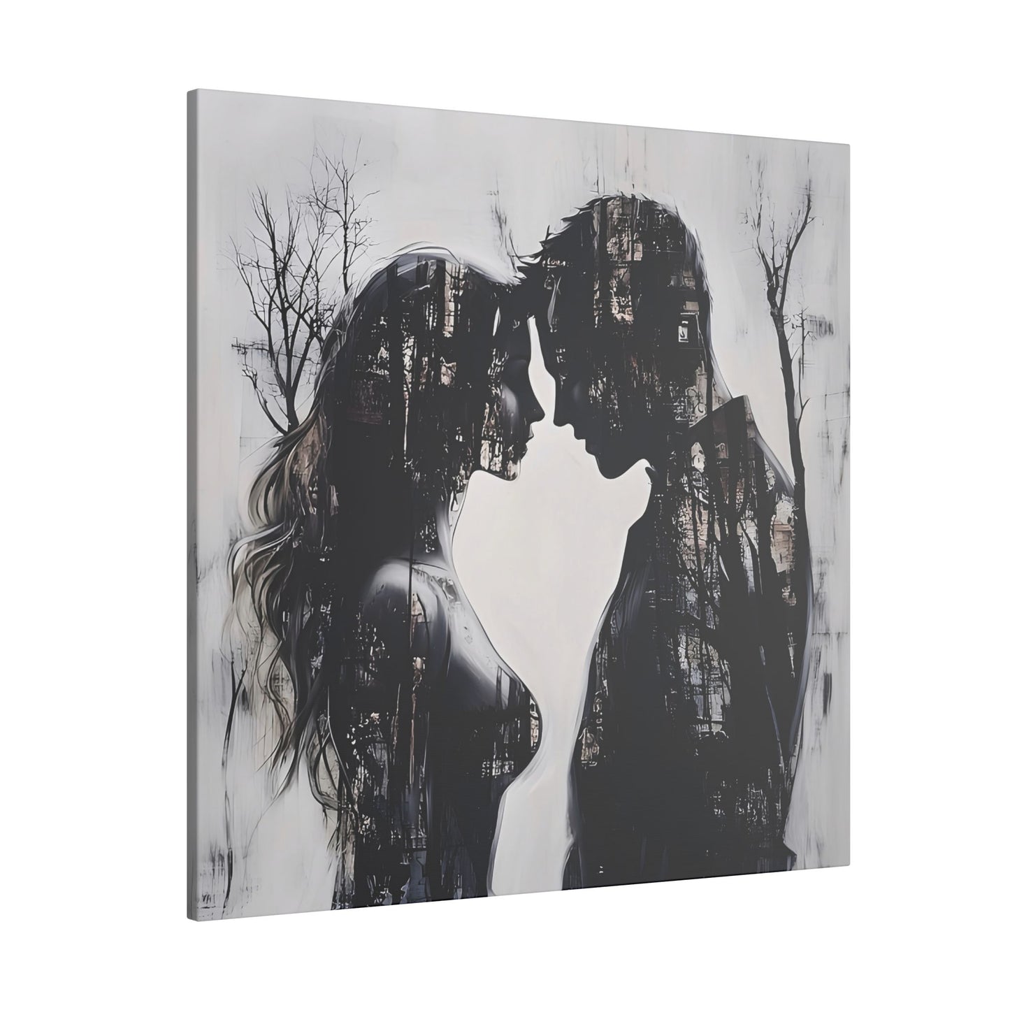 Canvas Print - Two Lovers Embrace, Stretched, 0 75” (Multi-Size)