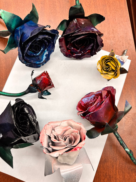 Hand Crafted Metal Roses