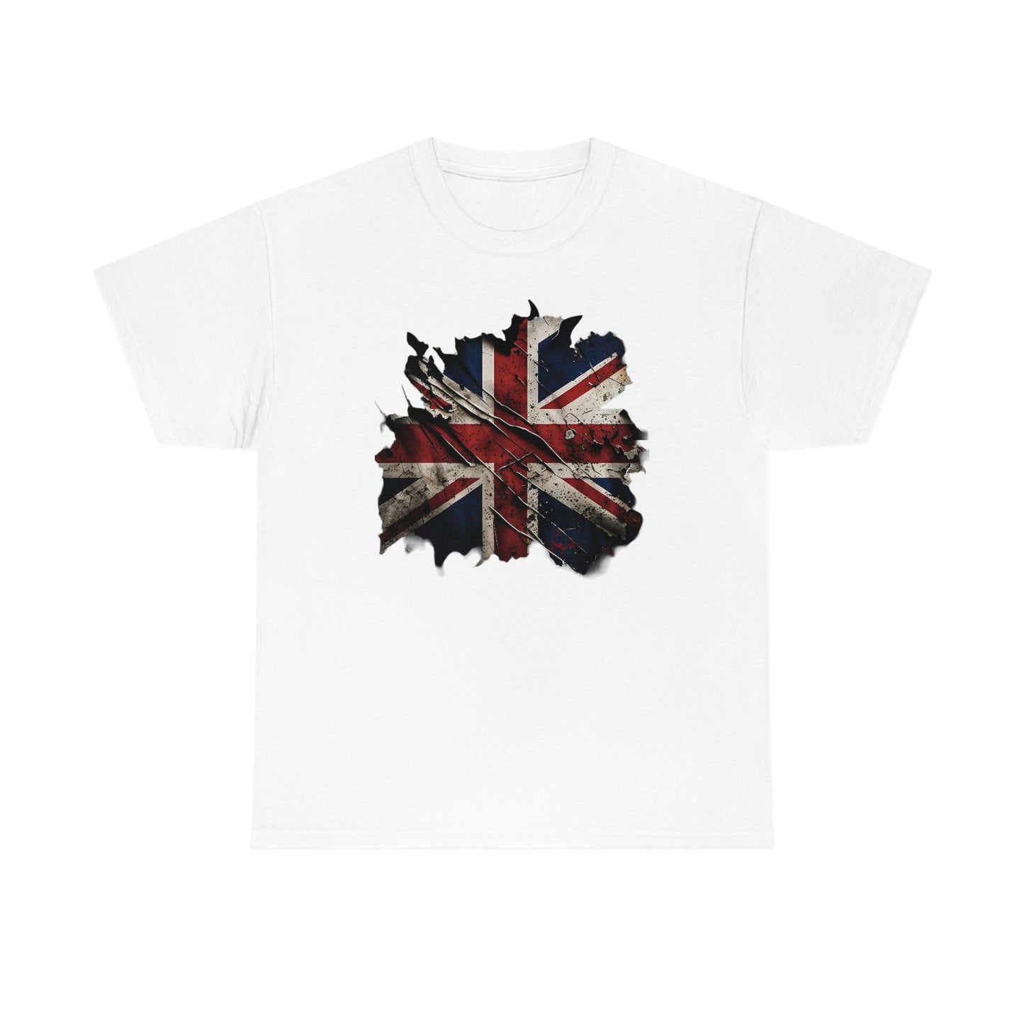 Tattered Union Jack Unisex Heavy Cotton Tee