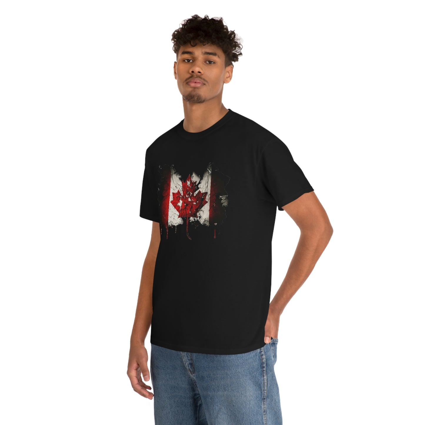 Tattered Canadian Flag Unisex Heavy Cotton Tee