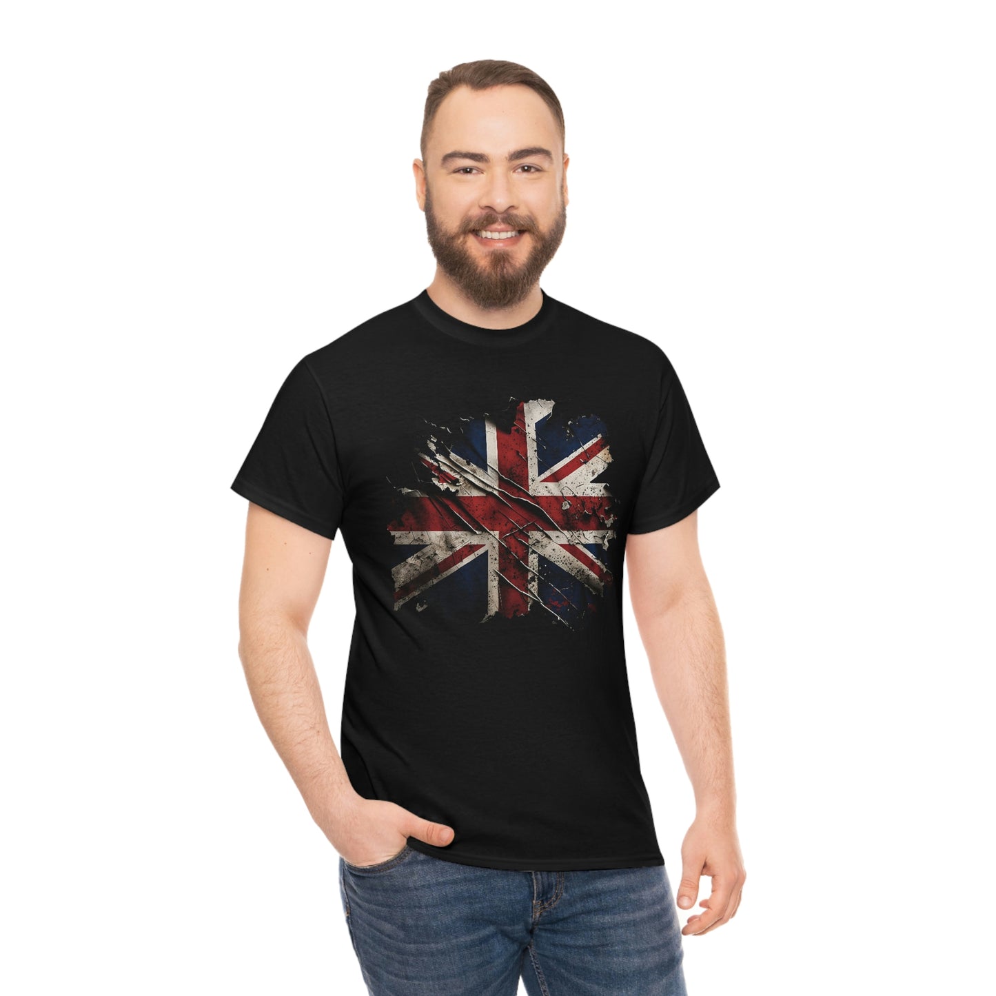 Tattered Union Jack Unisex Heavy Cotton Tee