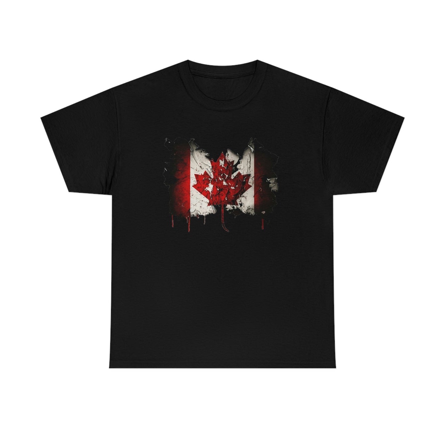 Tattered Canadian Flag Unisex Heavy Cotton Tee