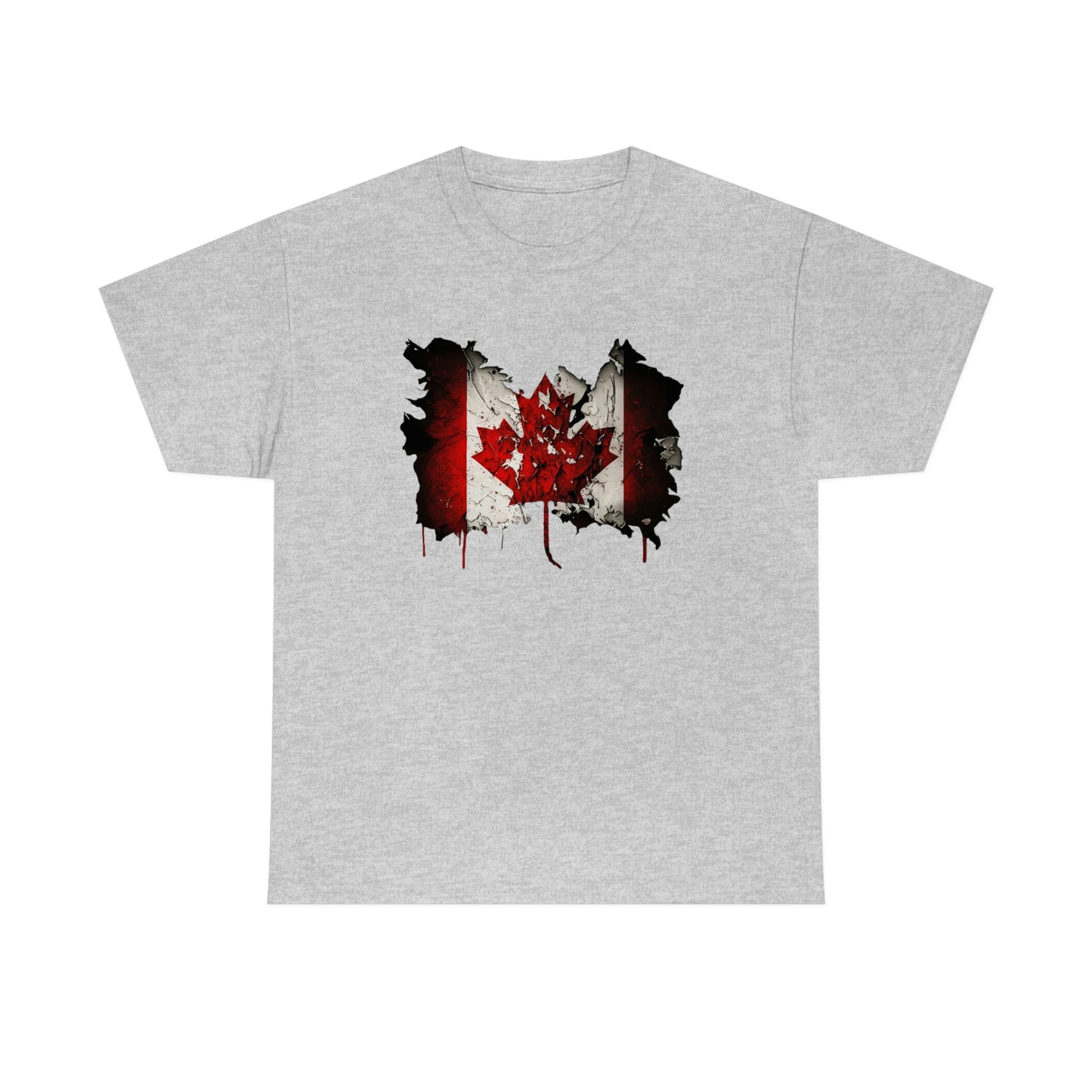 Tattered Canadian Flag Unisex Heavy Cotton Tee