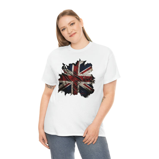 Tattered Union Jack Unisex Heavy Cotton Tee