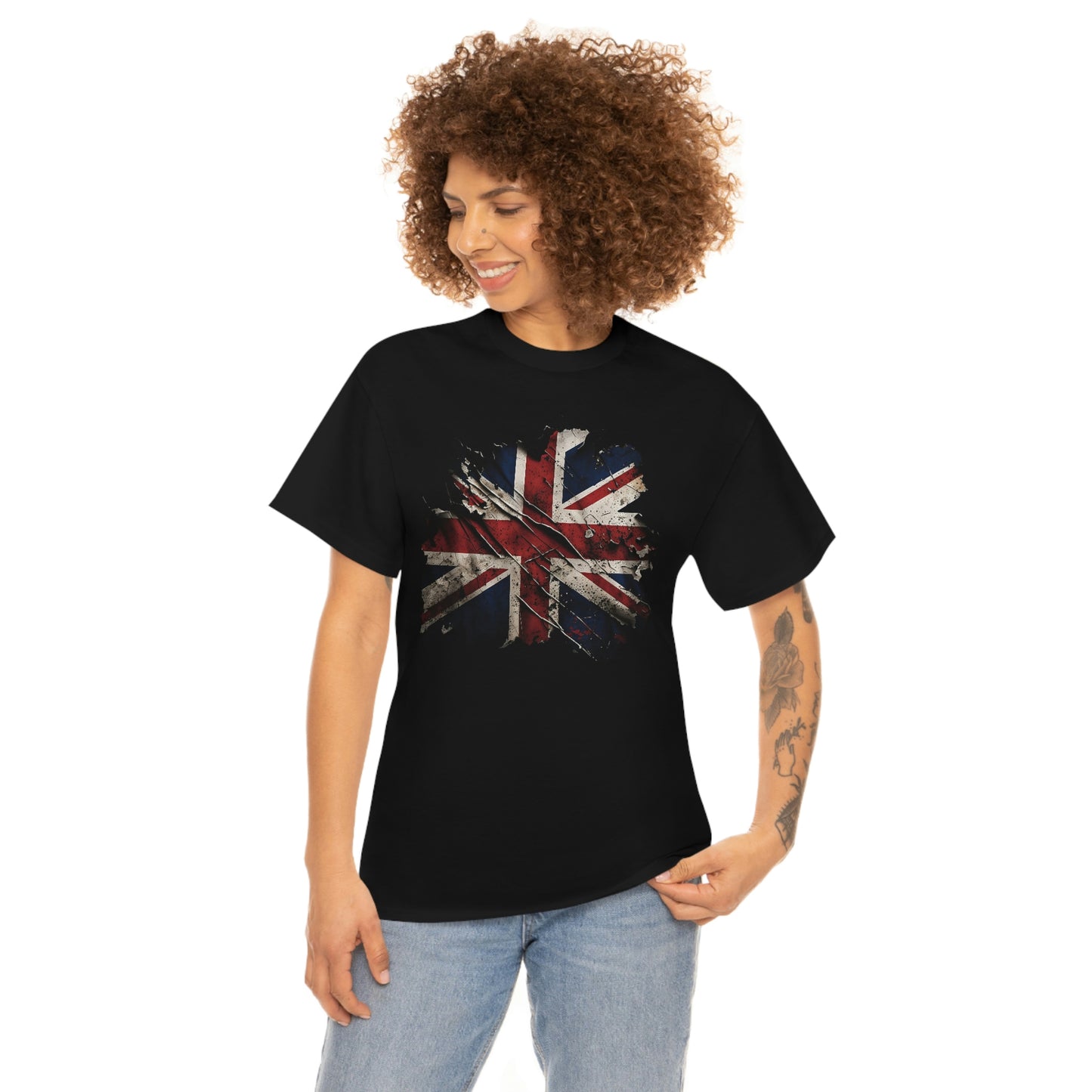 Tattered Union Jack Unisex Heavy Cotton Tee