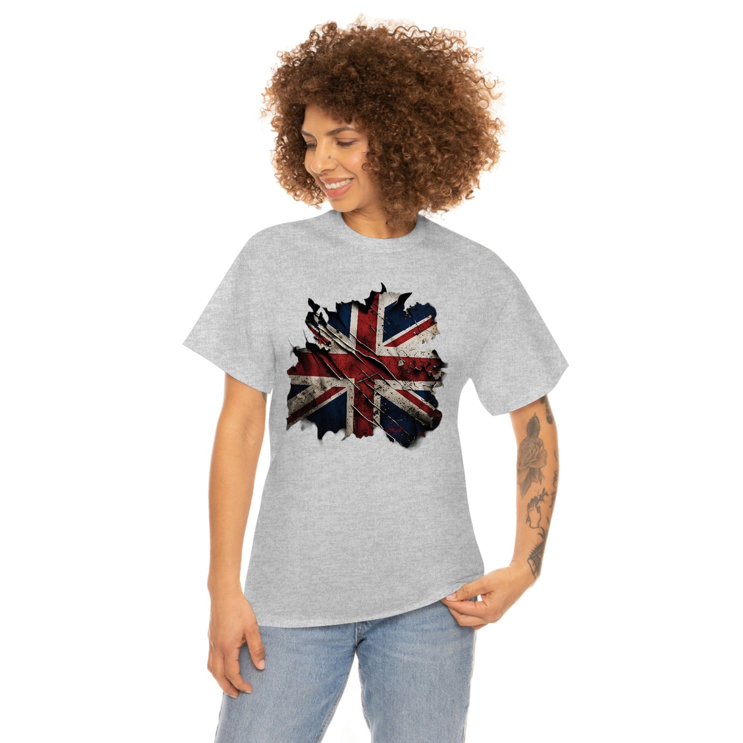 Tattered Union Jack Unisex Heavy Cotton Tee