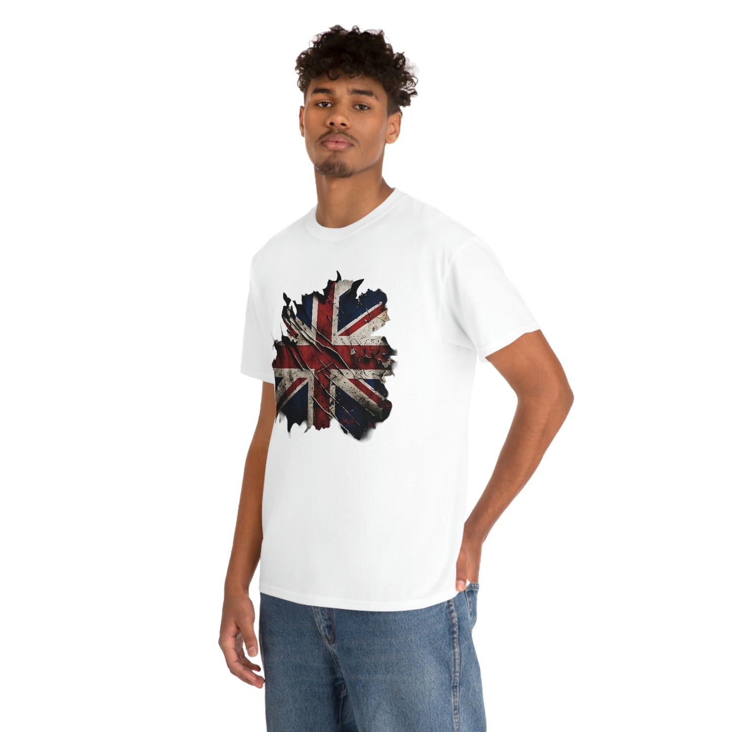 Tattered Union Jack Unisex Heavy Cotton Tee