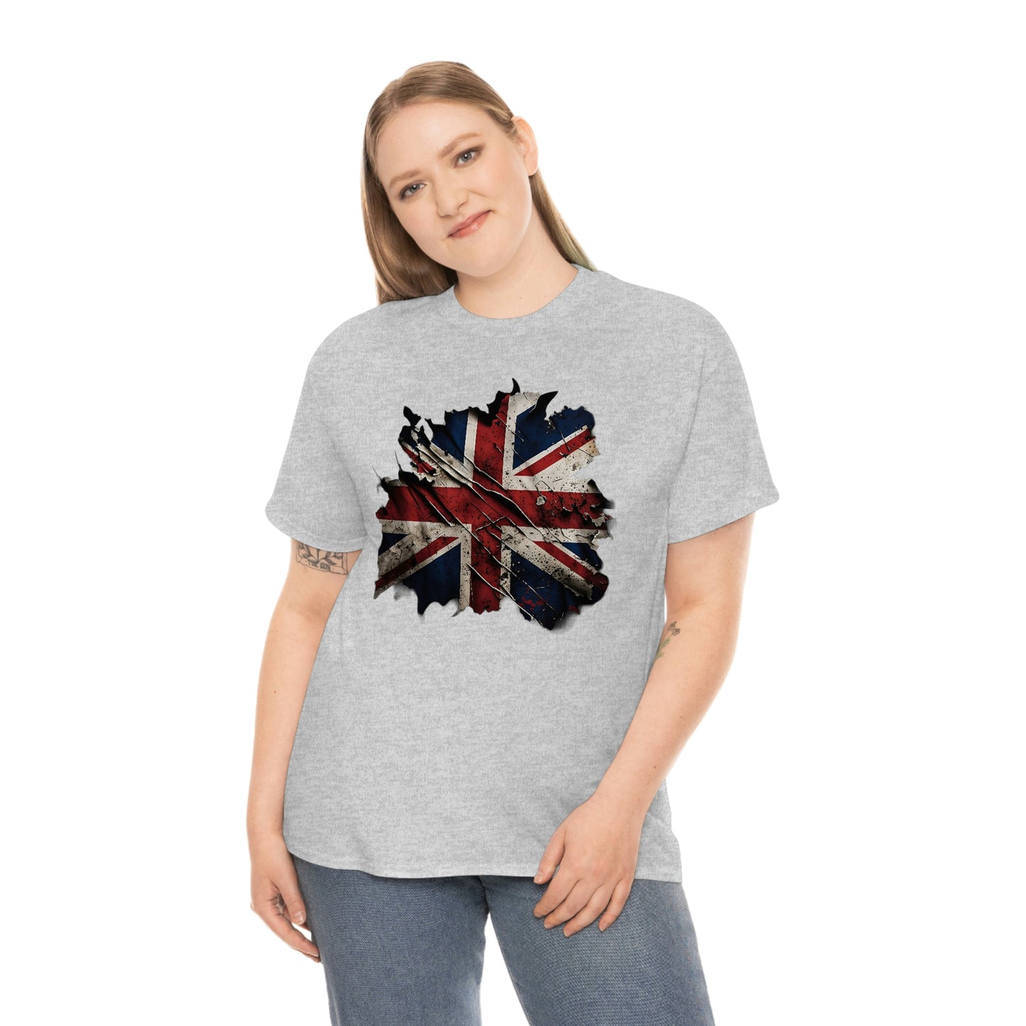 Tattered Union Jack Unisex Heavy Cotton Tee