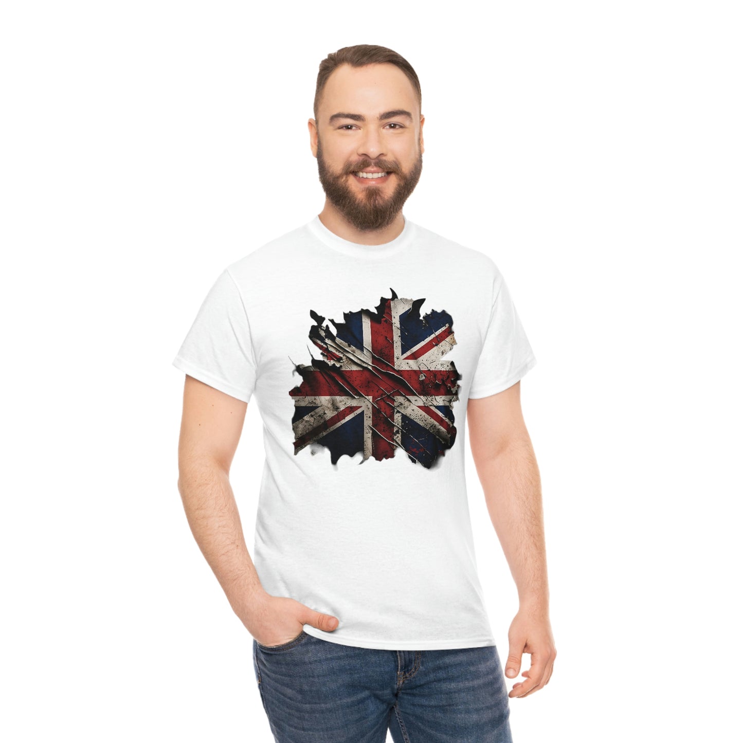 Tattered Union Jack Unisex Heavy Cotton Tee