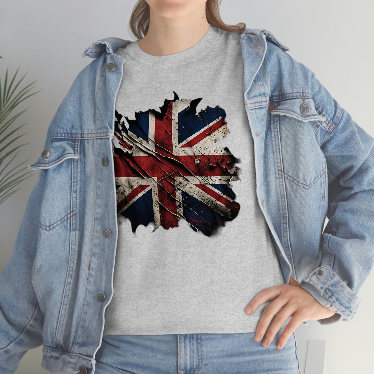 Tattered Union Jack Unisex Heavy Cotton Tee