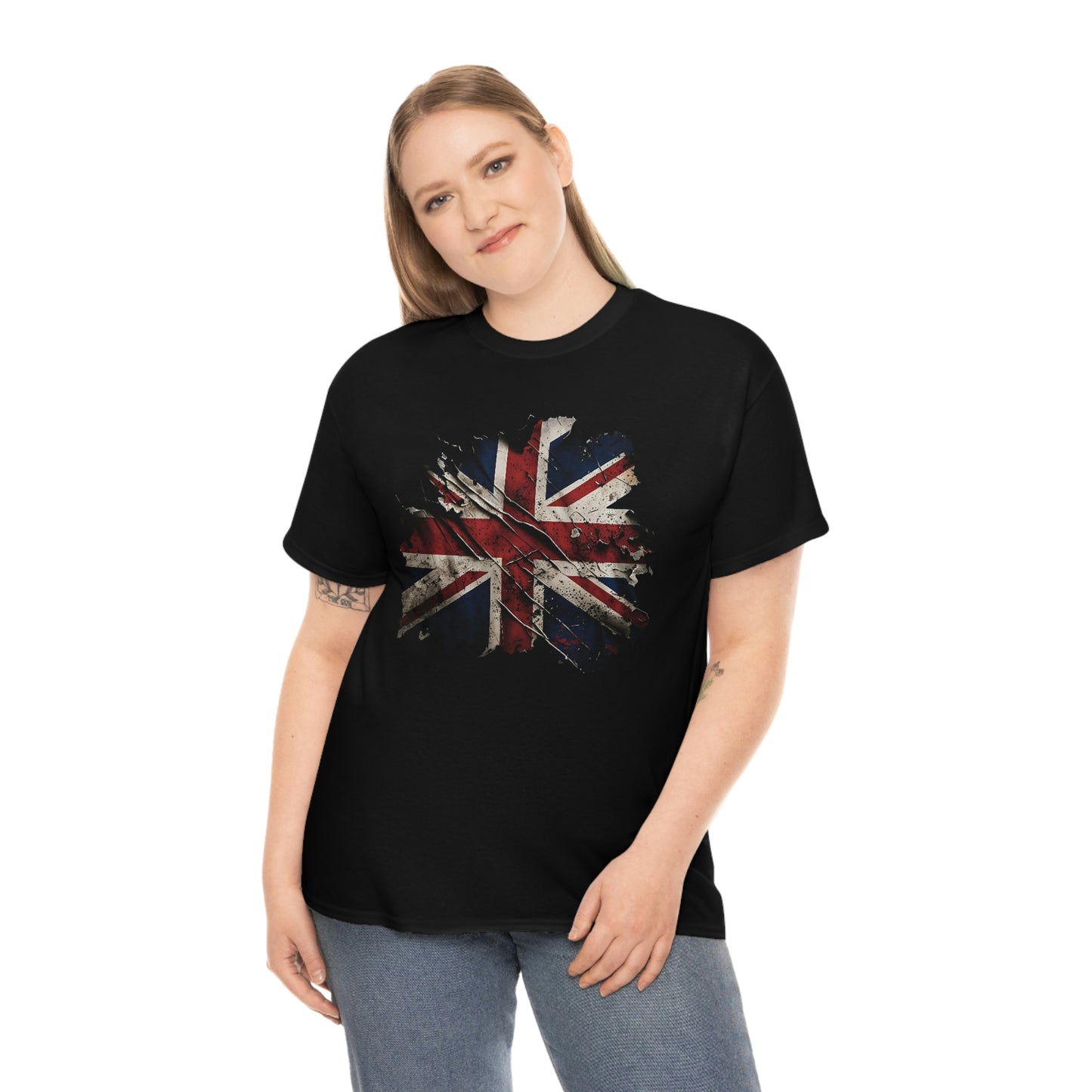 Tattered Union Jack Unisex Heavy Cotton Tee