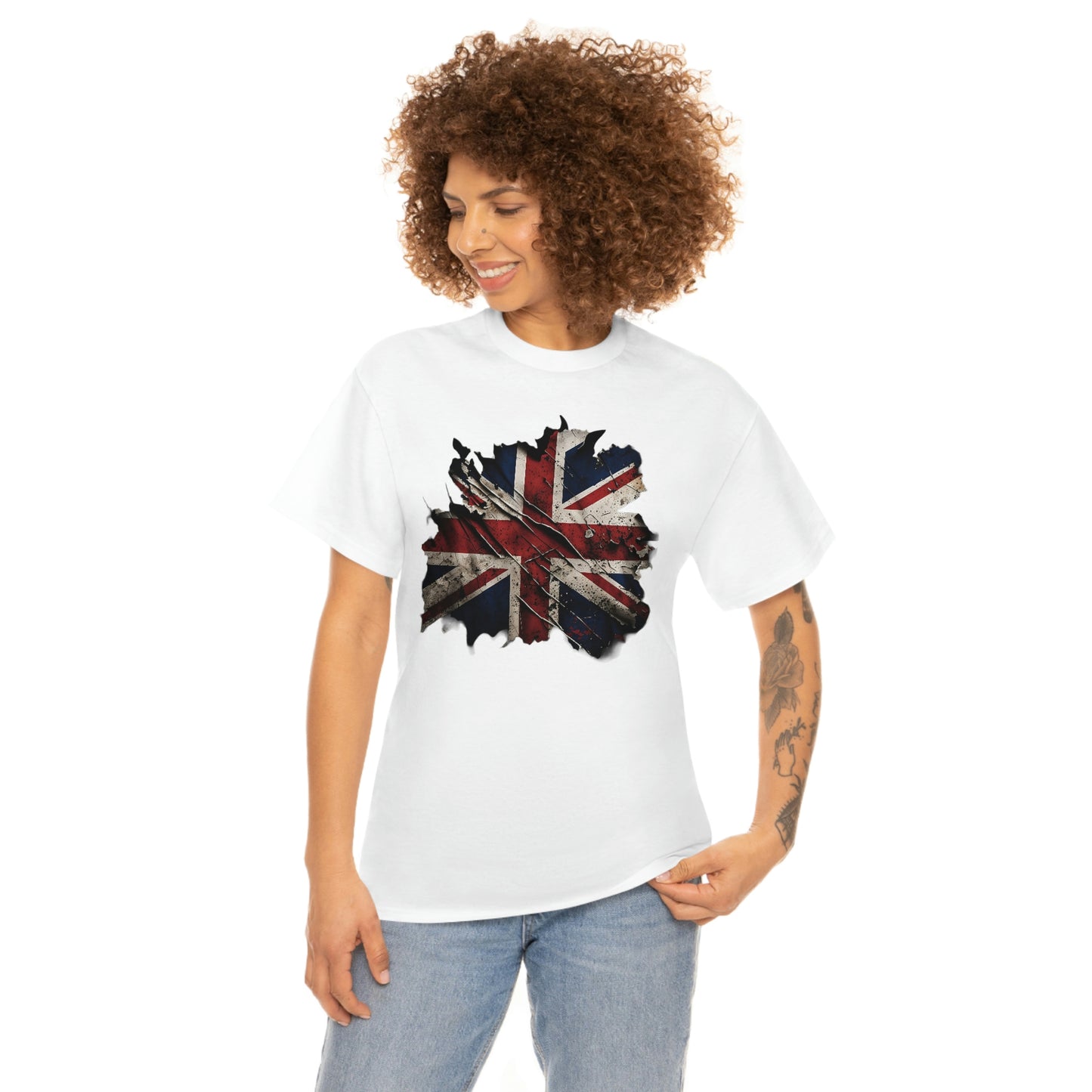 Tattered Union Jack Unisex Heavy Cotton Tee