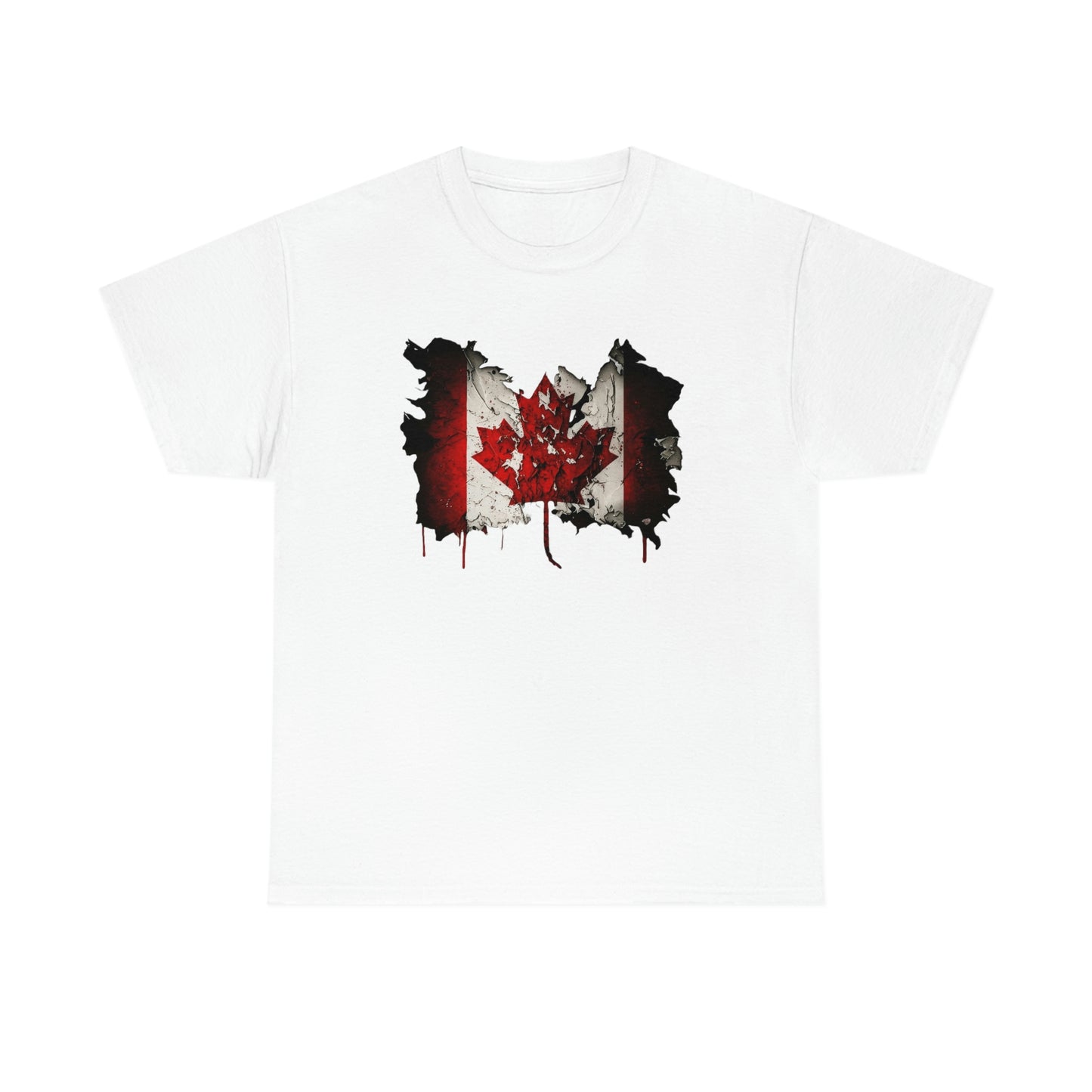 Tattered Canadian Flag Unisex Heavy Cotton Tee