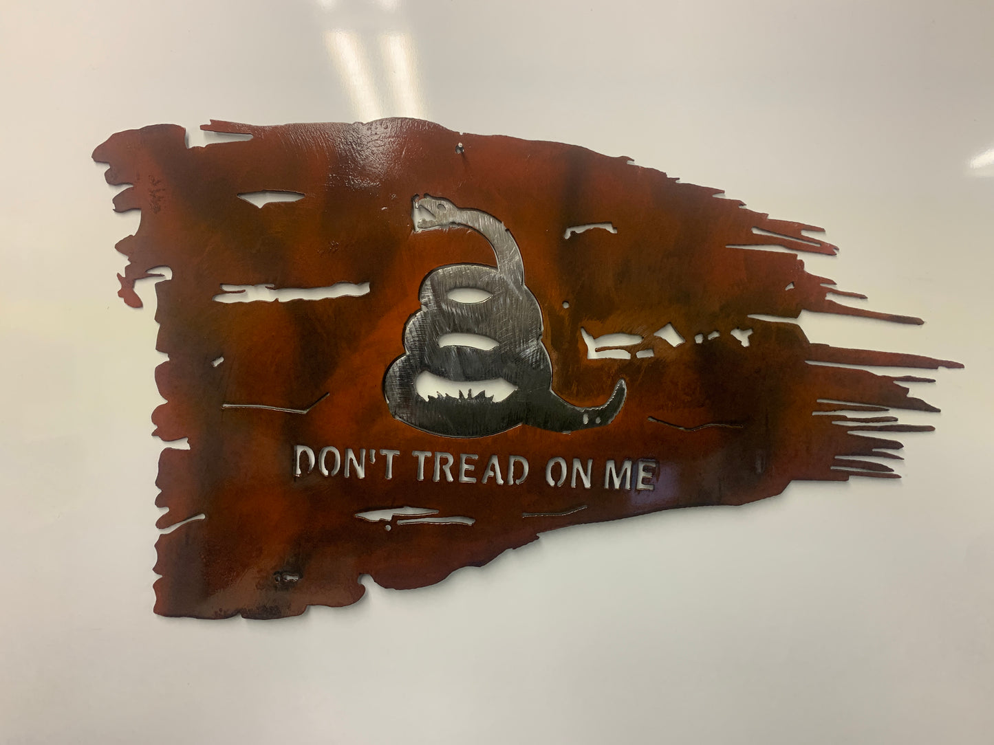 Tattered Don’t Tread On Me Flag Metal