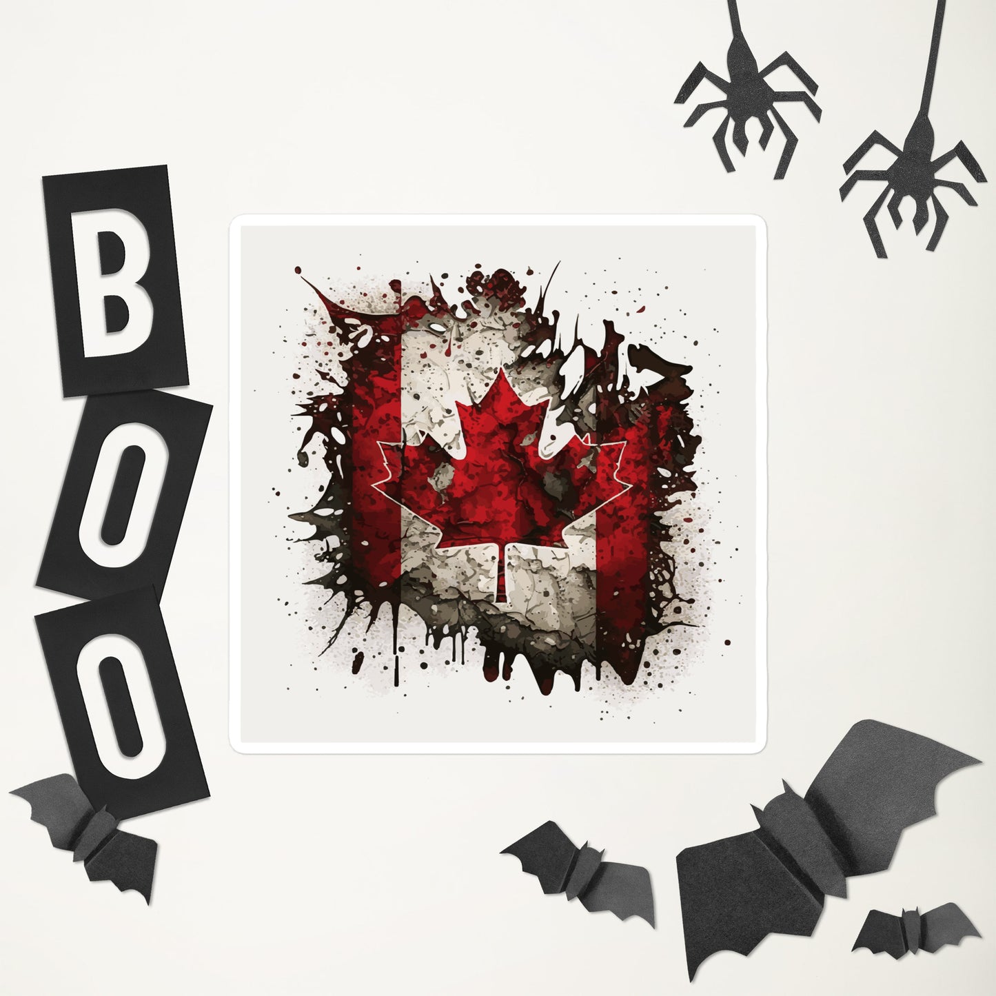 Tattered Flag Canadian Style 1 stickers