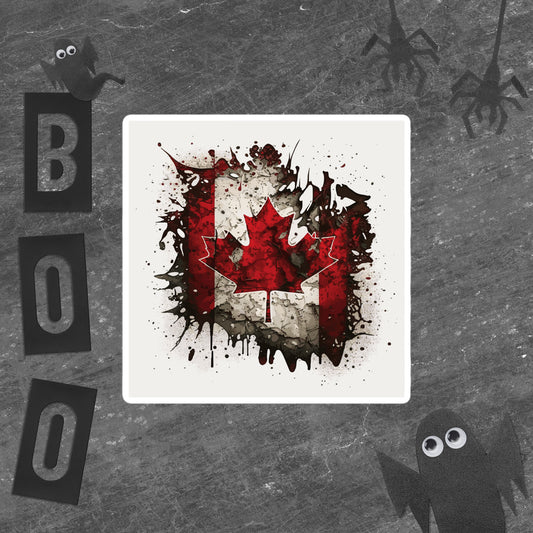 Tattered Flag Canadian Style 1 stickers